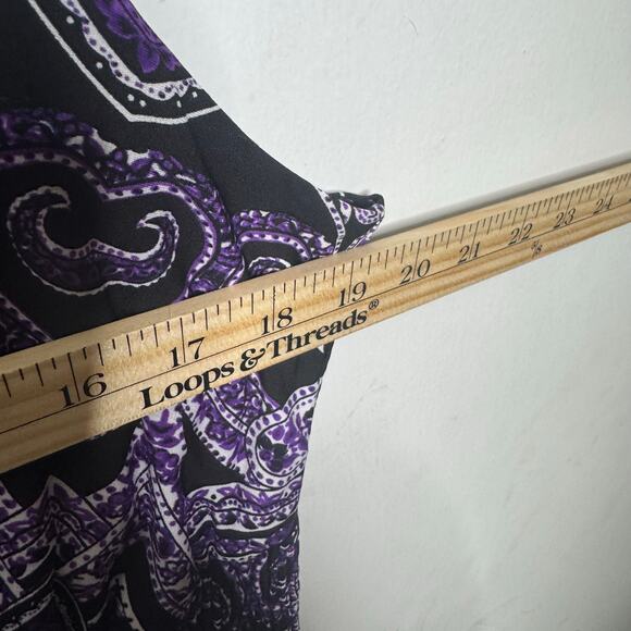 Avenue Maxi Dress 18/20 Paisley Print Sleeveless V-Neck Stretch Boho Summer - Picture 9 of 12